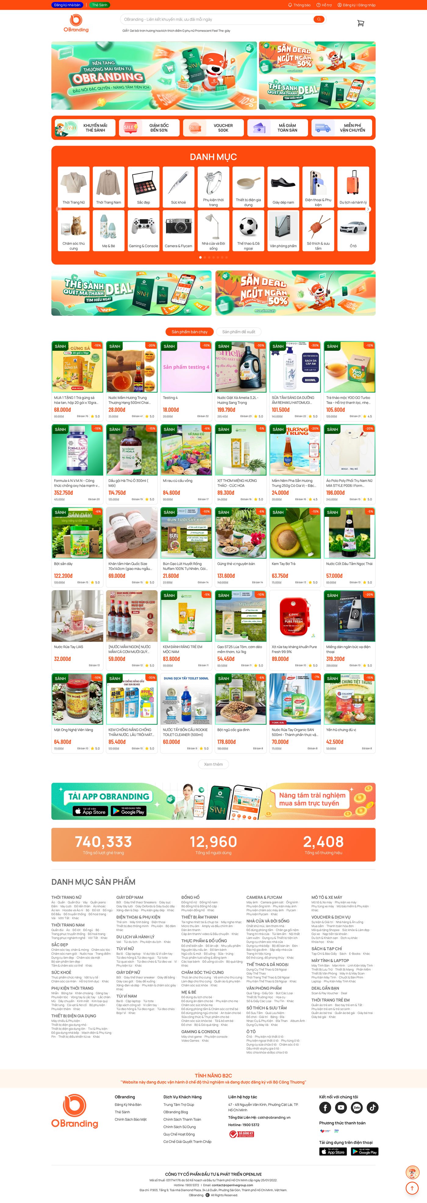 Giao diện web OBranding